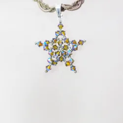 Pendant 30cm - Crater-Khaki Braid - Pendant 30cm - Laiton argenté